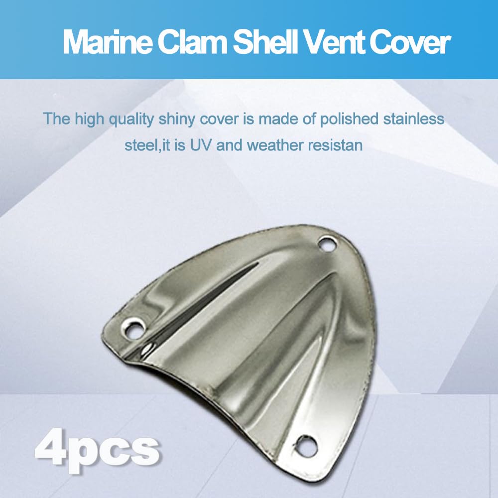 Cable Protection Shells Boat Vent FDXGYH 2-Pack Marine Clam Shell Vent Covers - Stainless Steel ...