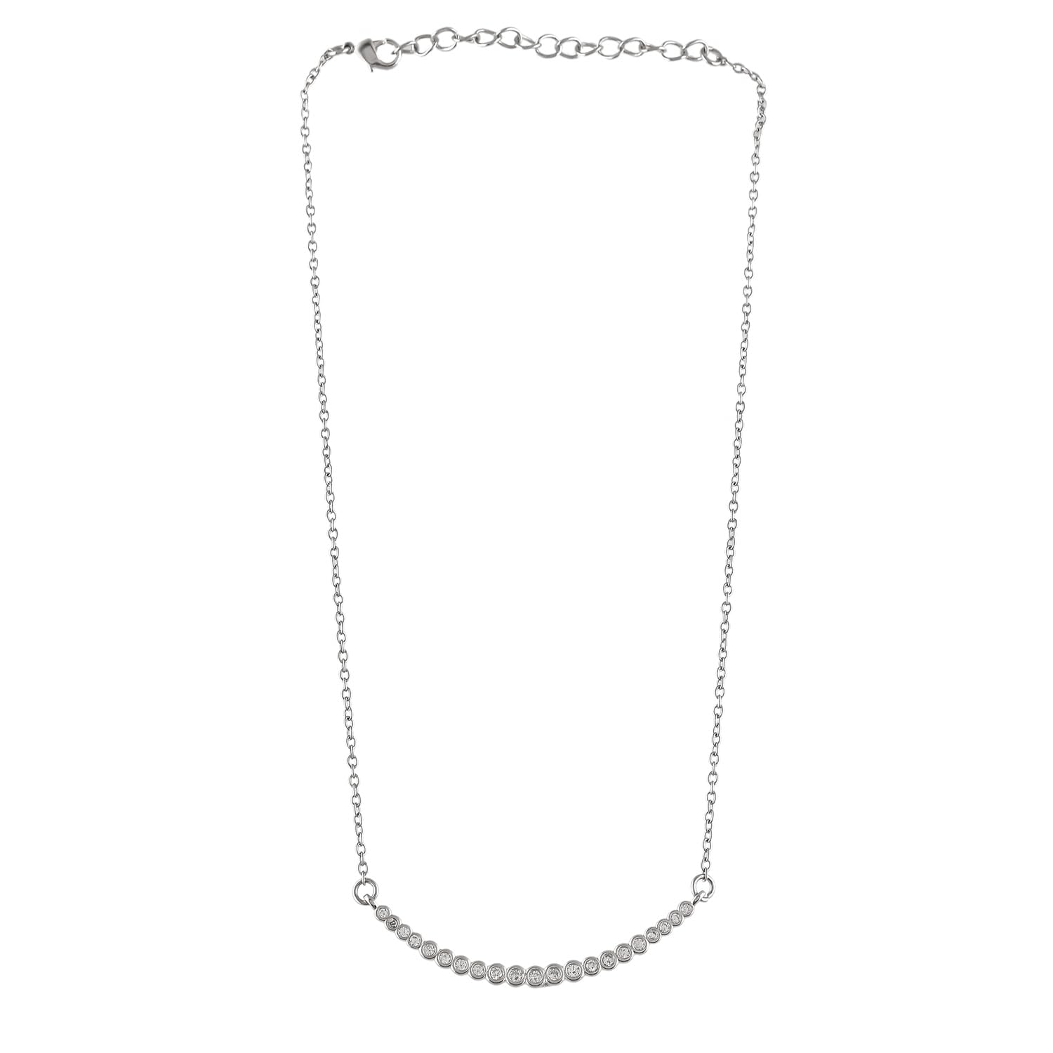 925 Sterling Cz Arc Necklace Gift For Her Valentines For He