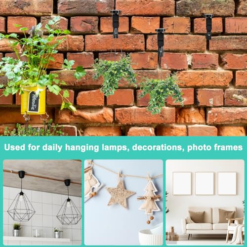 Image of 4PCS Brick Wall Clips Stainless Steel Brick Hooks Clamps,Brick Hanger Clips for Hanging Outdoor Pictures,1.77-3.14in Adjustable Brick Hangers No Drill Brick Wall Hangers