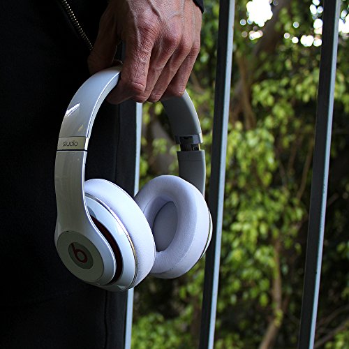Image of WC Wicked Cushions Replacement Ear Pads for Beats Studio 2 & 3 (B0501, B0500) Wired & Wireless | Does NOT Fit Beats Solo | Softer PU Leather, Enhanced Foam & Stronger Adhesive | White