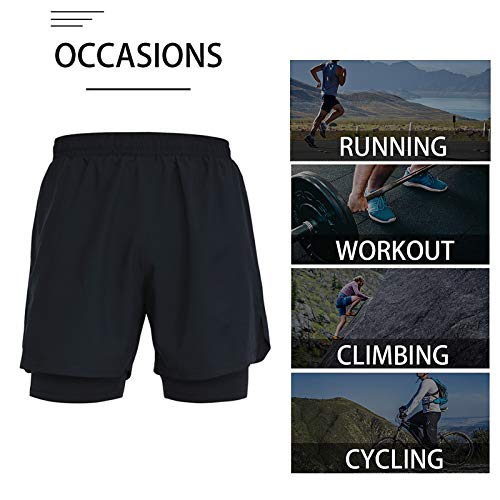 Ajcoflt Calças esportivas 2 em 1 masculinas de secagem rápida Calças curtas para basquete.