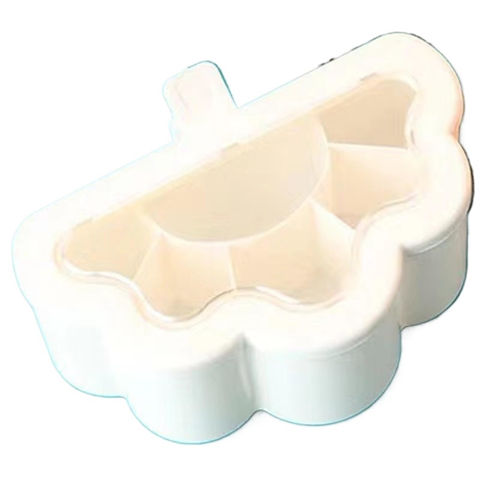 CNYUON Kitchen Seasoning Box Creative 6 Compartment Spice Pots Condiment Jars Salt Pepper Storage Container with Spoon(Ivory)