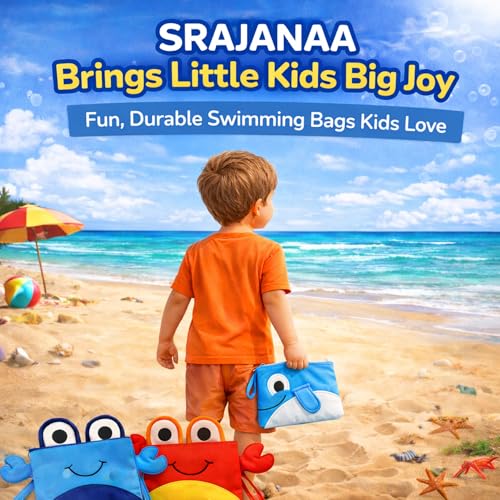 Image of Kids Swimming Bag | Mini Travel for Preschool, Nursery, Beach | Wet & Dry Separation Storage for Boys & Girls Clothes (Crab Shape Blue)