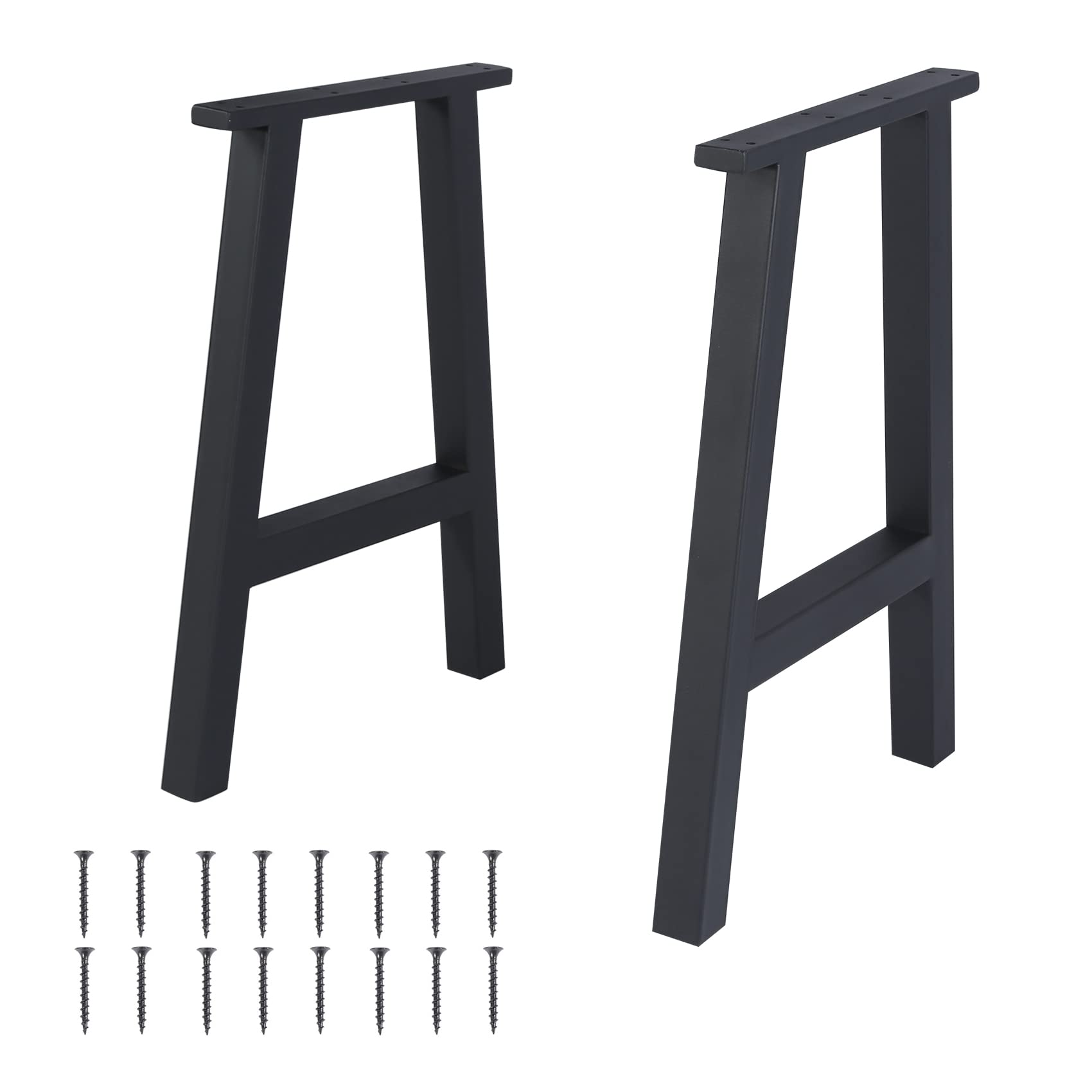 TC-HOMENY Table Bench Legs 28" Set of 2 Black Coffee Metal Legs Dining Iron Furniture Legs (28 INCH)