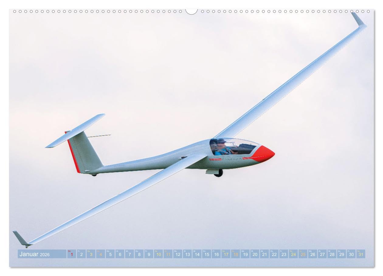 Meister in der Schwebe: Segelflugzeuge (Wandkalender 2026 DIN A2 quer), CALVENDO Monatskalender: Segelflieger: Die Nachfahren Otto Lilienthals (CALVENDO Mobilitaet)