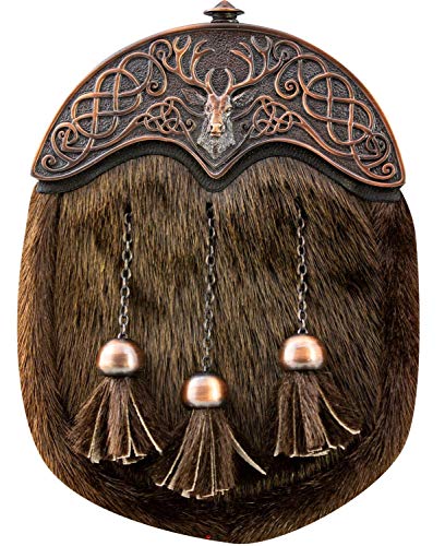 Sporran pour kilt complet en fausse fourrure marron pour éviter les fautes de goût en cérémonie