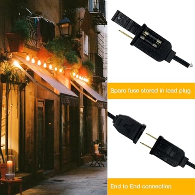 DAYBETTER Outdoor String Lights 100FT Waterproof 50 pcs Warm White LED Bulbs 2700K for Patio,Yard,Garden Durable Weatherproof String Lights for Outside for Parties, Weddings, Backyard