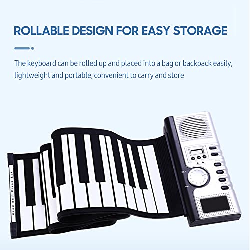 clavier électronique,HUIOP Clavier de piano enroulable 61 touches Piano électronique portable en silicone souple avec haut-parleur intégré Affichage LCD Fonction MIDI d’enregistrement pour enfants adu - Les Beatles, Paul McCartney, John Lennon, RIngo Starr, George Harrison clavier électronique,HUIOP Clavier de piano enroulable 61 touches Piano électronique portable en silicone souple avec haut-parleur intégré Affichage LCD Fonction MIDI d'enregistrement pour enfants adu – Image 4