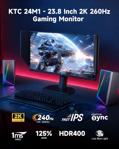 Image of KTC 24 Inch Gaming Monitor, 2K 240Hz (oc 260Hz) Monitor Fast IPS, 24M1