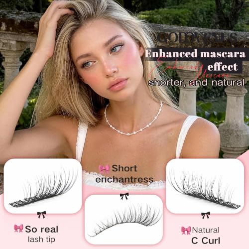 Image of Goddvenus Short Lash Clusters 8-14mm Natural Wispy Eyelash Clusters, C Curl Individual Lashes, Fluffy False Eyelashes for DIY Cluster Eyelash Extensions for Everyday Wear