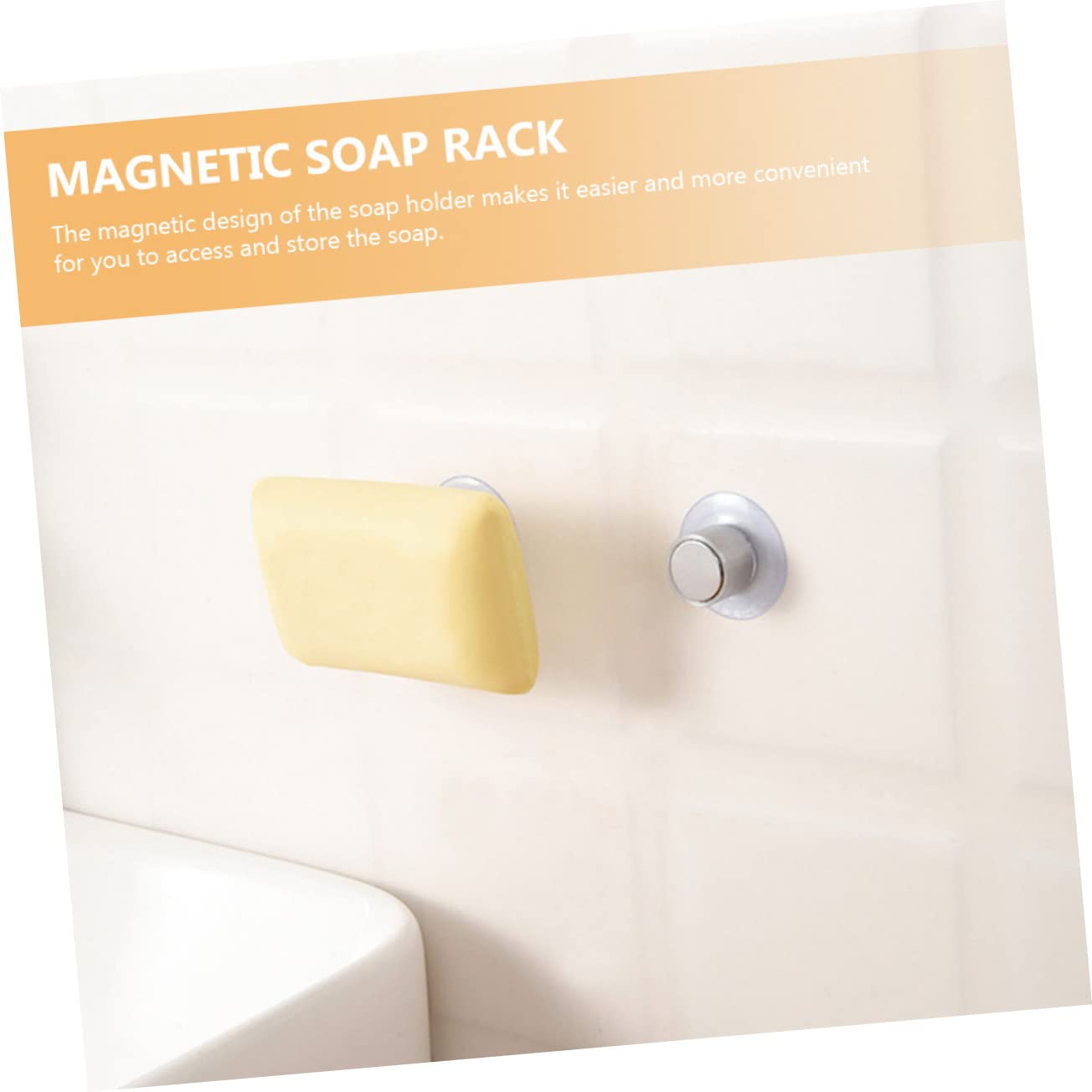 IMIKEYA 6set Portasapone Magnetico In Inox Supporto Del Sapone Montato Parete Design Ventosa per Bagno e Cucina Facile Installazione e Risparmio Di Spazio