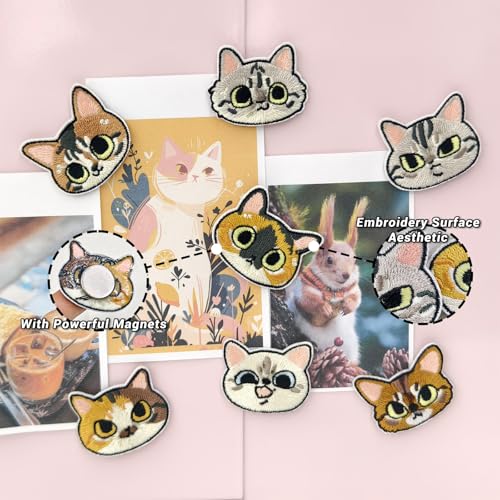 8 imanes decorativos de gato para refrigerador miniatura 2