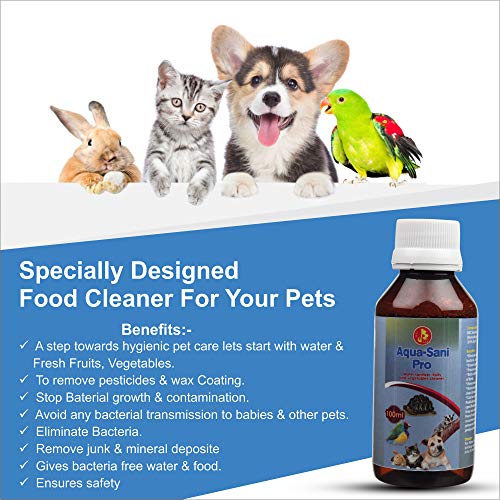 Image of Pet Care International (PCI) Aqua Sani Pro || Specially Designed for Food Cleaning for Dog, Cat, Rabbit, Guinea Pig, Ferret, Sugar Glider, Turtle & Hamster Healthcare (100ml)