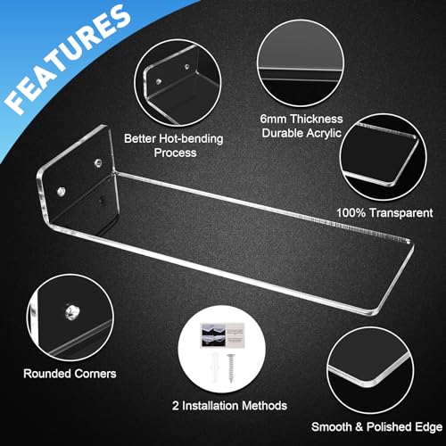 FutureHight 6 Packungen Schwimmende Acryl Sneaker Regale, Transparenter SchuhstäNder, Raumdekoration für die PräSentation Von Sammlerschuhen und Turnschuhen