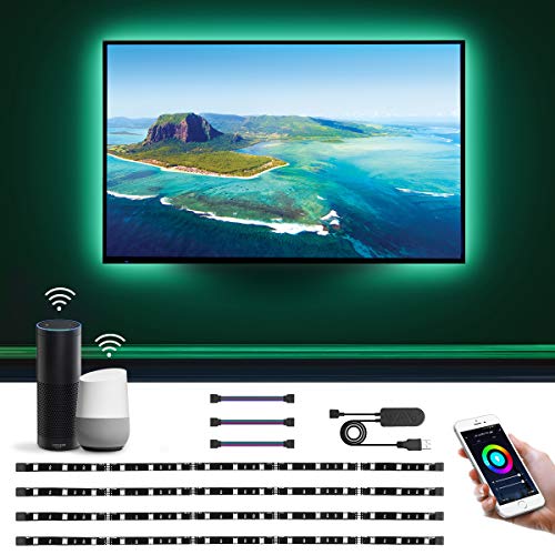 LE LED Strip Lights Alexa Google Home Compatible, 6.56ft WiFi Smart TV Backlight