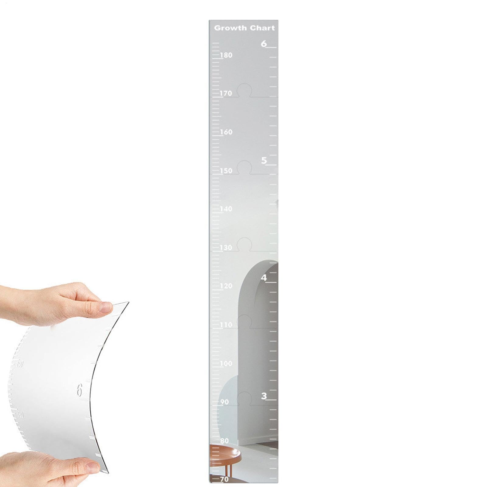 Specchio Misuratore Crescita Bambini Mappa Misurazione Righello Altezza Parete Adesivi Decorazione