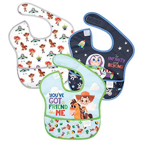 Image of Bumkins Bibs, Disney Toy Story Baby Bibs for Girl or Boy, SuperBib Baby and Toddler Bib for 6-24 Months, Baby Bib for Eating, Feeding Bib, Waterproof Fabric