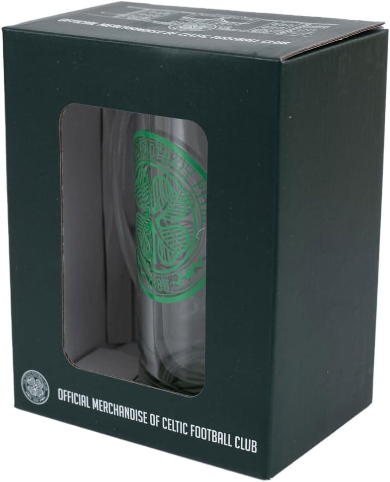 FOCO Officially Licensed Celtic FC Colour Crest Glass Tankard
