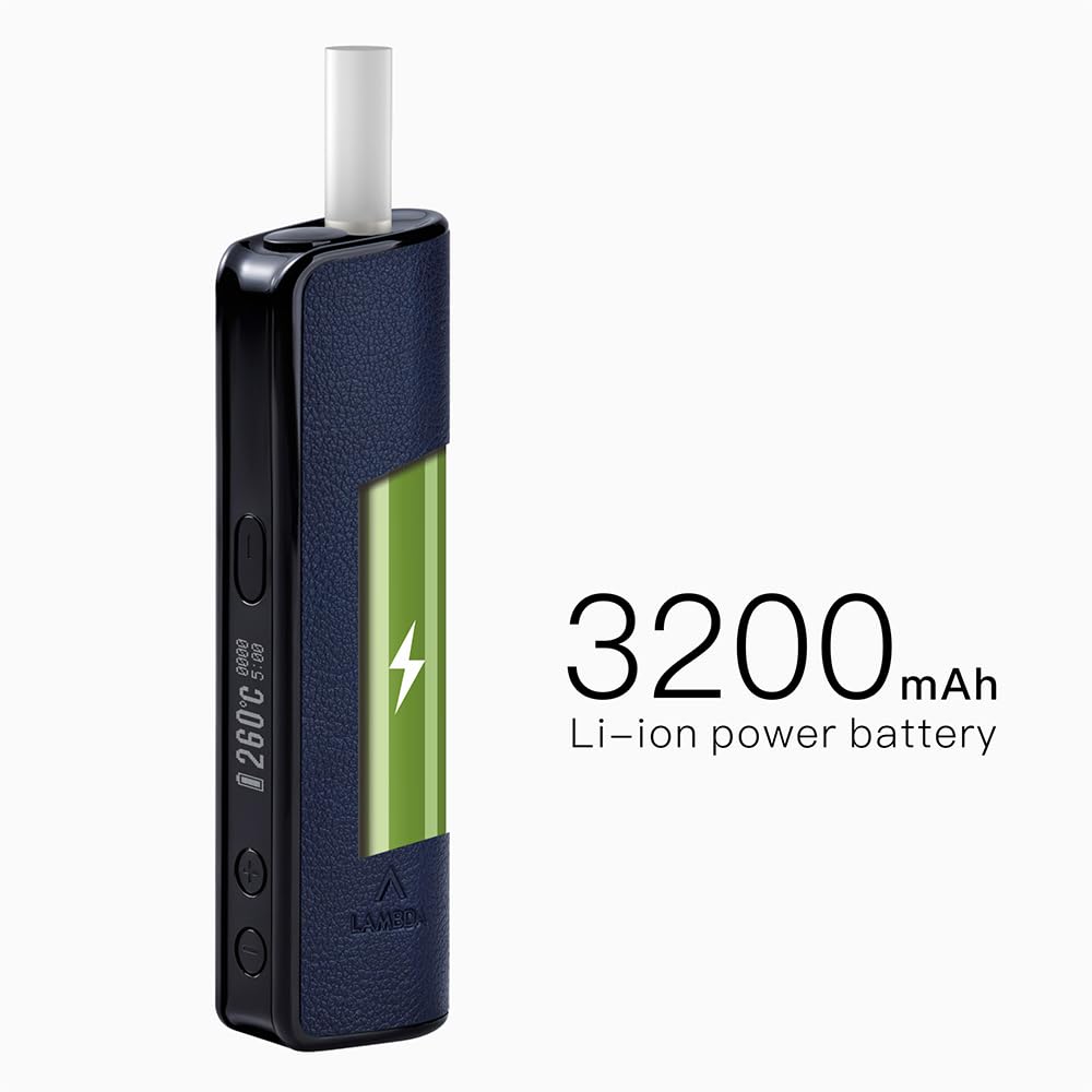 LAMBDA i10 HNB Heat-not-burn-Geräte, Berührungslose Elektromagnetische Induktionsheizung, OLED 3200mAh Einstellbare Heizzeit und Temperatur, erfordert keine Reinigung (Navyblau)
