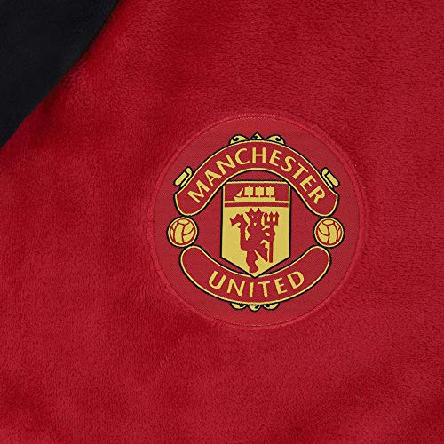 Manchester United FC Official Soccer Gift Mens Fleece Dressing Gown Robe2