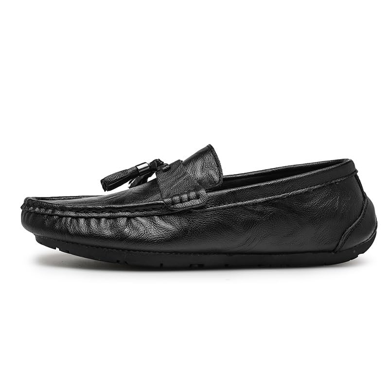 Men's Loafers Round Toe PU Leather Moccasins Shoes Slip Resistant Comfortable Flexible Outdoor Slip-on2