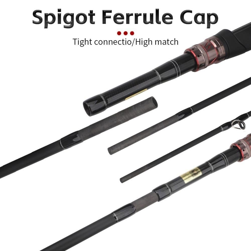 Canna da Pesca per Torrente Canna da Pesca con Esche Artificiali a 4 sezioni H Power in Fibra di Carbonio, Peso dell'esca 14-35 g Canna da Pesca compatta(1.8m)