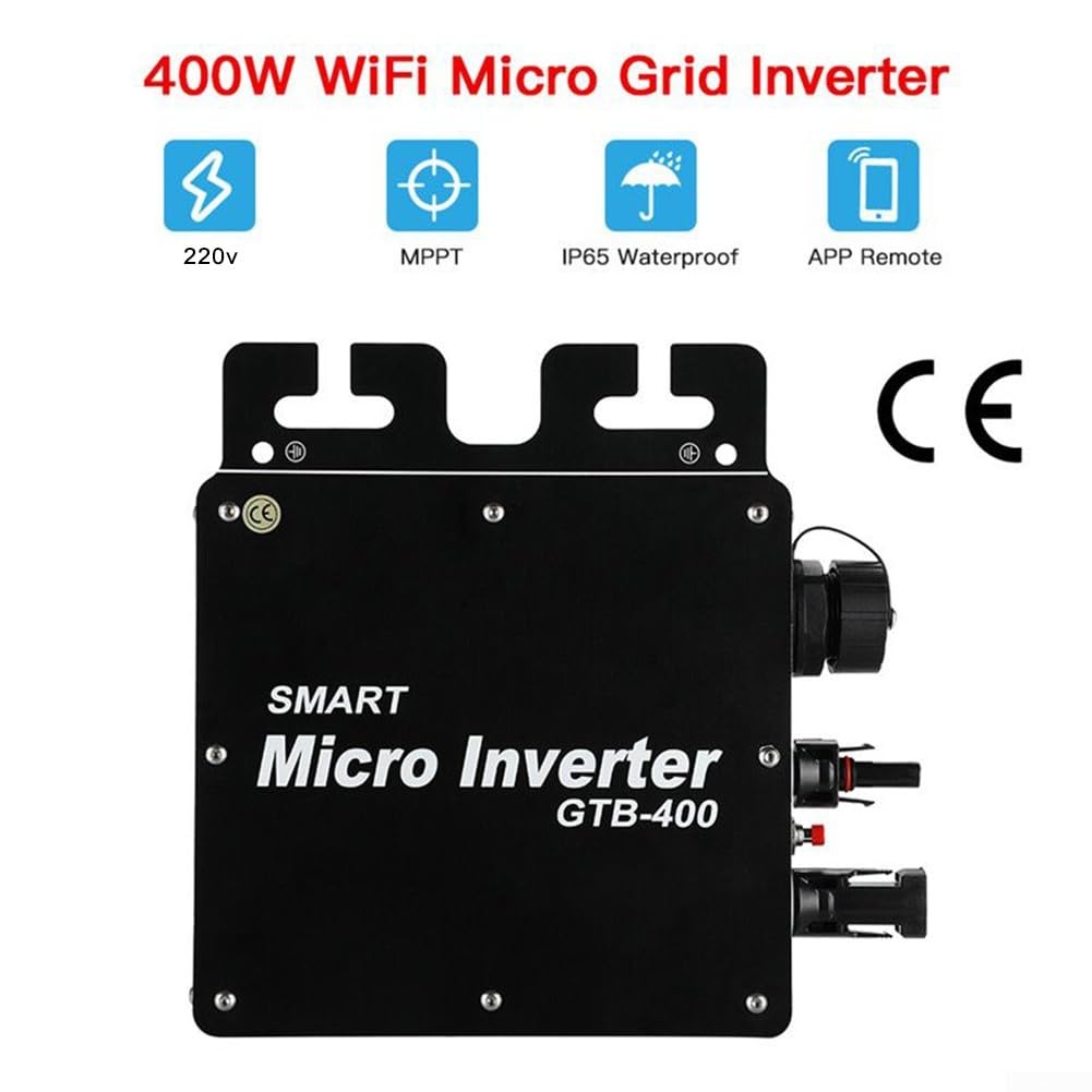 RANRAO GTB-400 400W Smart Micro Inverter Solar Inverter MPPT Solar Grid Tie Micro Inverter 110/220V for Solar Panel Balcony Power Station (220V), 1511950872