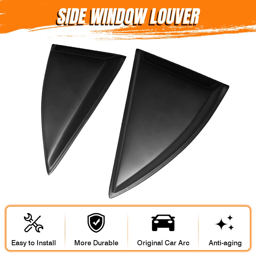 MODILOVER Side Window Louvers, Compatible with 2010-2015 Chevy Camaro (Not Fit Convertible), Polypropylene(PP) Smoke/Tinted XE Style Air Vent Scoop Shade Cover Blinds, 2PCS