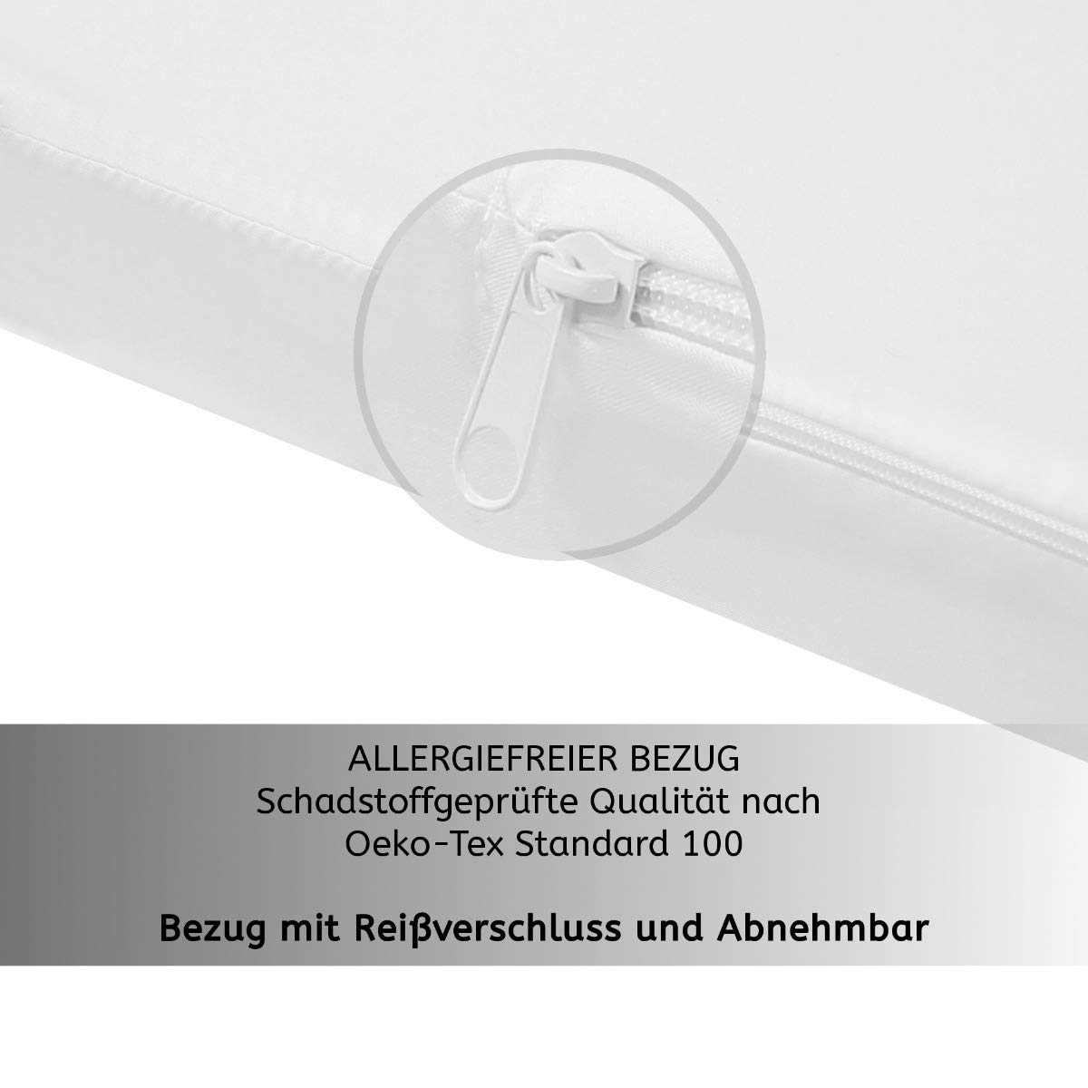 Laufgittereinlage 6 eckig 120cm H2 | Laufgittermatratze | Babymatratze Laufstall | Made in Germany | 100% Polyester | Bezug waschbar 40 Grad | weiß