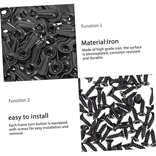 Image of NUOBESTY 100Pcs Picture Frame Backing Clips Turn Button Fasteners with Screws for Easy Installation Suitable for Photos Durable Frame Hardware for Hanging Pictures