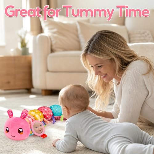 Image of Baby Sensory Toys 0-6 Months Musical Stuffed Caterpillar Tummy Time Toys