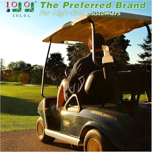Image of 10L0L Universal Adjustable Golf Cart Panoramic Rear View Mirror, Rotatable 270 Rotation 16.5 inch Wide Angle Full Rearview Golf Cart Mirror for EZ Go, Club Car, Yamaha