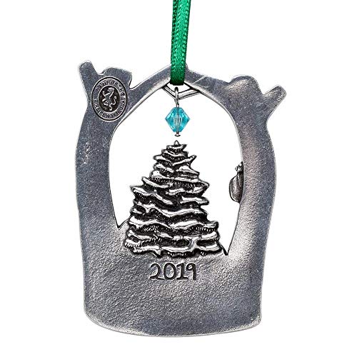 Danforth Winter Wonderland Christmas Tree Ornament – Handcrafted Pewter Winter Tree Ornaments – Swarovski Crystal – Satin Ribbon, 2 ½” Tall, Made In Usa #TOP1