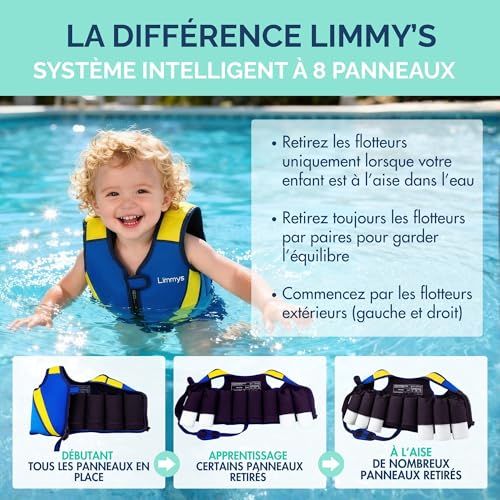 Limmys Gilet de Natation Néoprène Enfant – Flottaison Réglable – vue 4