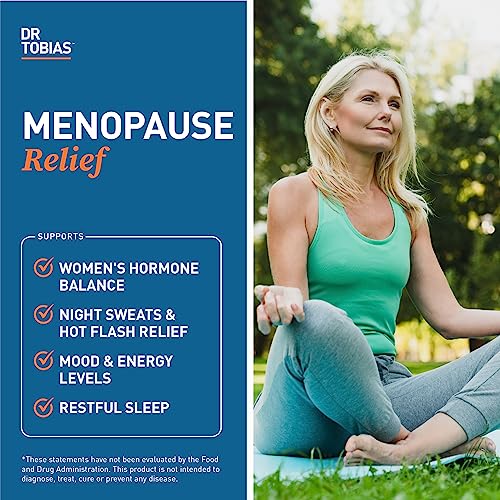 Image of Dr. Tobias Menopause Relief with Black Cohosh, Soy Isoflavones, Don Quai, Hot Flash & Night Sweats Relief for Women, Non-GMO Menopause Supplements for Women, 60 Capsules, 30 Servings
