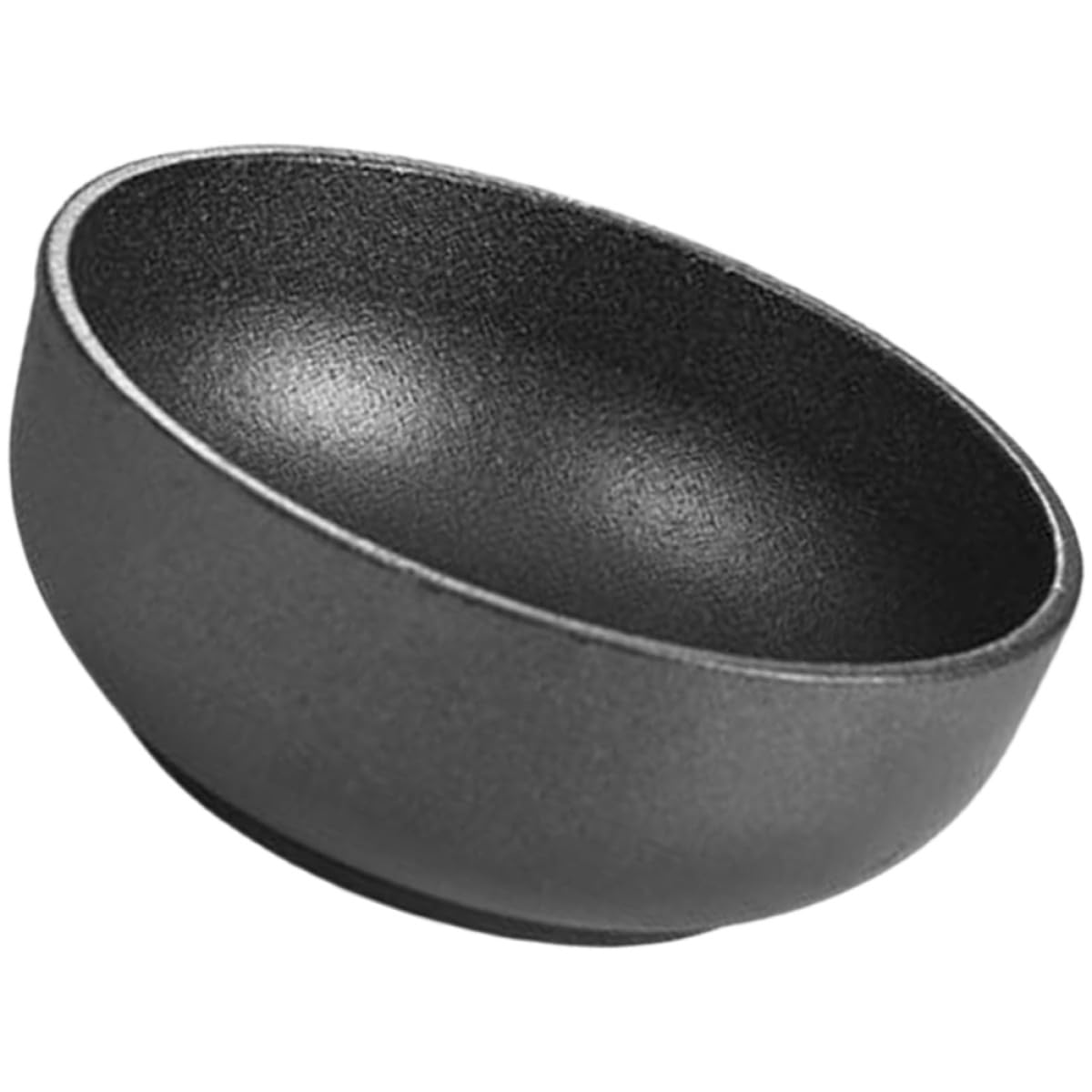 KICHOUSE Cuenco de Hierro Fundido Tazón de Arroz Negro para Bibimbap Coreano para Mezclar Bordes Lisos y Diseño Elegante, Adecuado para Restaurantes y Bares