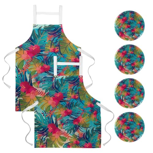 Tablier de serveuse tropical pour la cuisine la pâtisserie et le bistrot