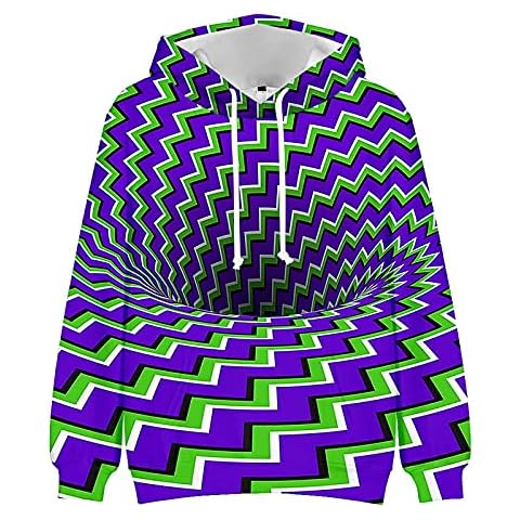 Men's 3D Print Sweatshirt Hoodies Optical Illusion Top Blouse Tracksuits Long Sleeve Casual Hoodie (Color : 9, Size : XL) Cover