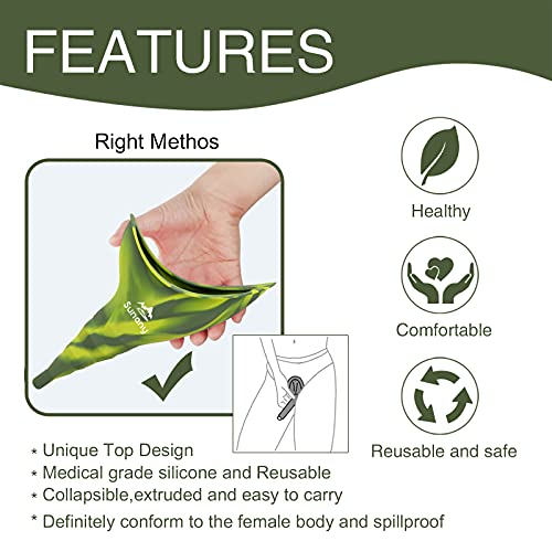 Image of Female Urinal, Reusable Silicone Foolproof Women Pee Funnel Allows Women to Pee Standing Up,Women's Urinal is The Perfect Companion for Indoor Use