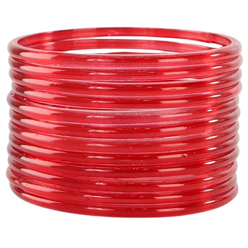Image of STYOLLO Viral Jelly Transparent Plain Glass Chudi Set For Women & Girls | Traditional Bangle Set | Stylish Bangles For Girls | Ethnic Wedding, Festive & Daily Jewelry | Classic Designer Churi - Set Of 12