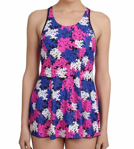 Image of Speedo Women's Swimdress with Boyleg | Swimming Costume Swimsuit | Chlorine Resistance | UPF 40+ Sun Protection | Removable Bra Pads