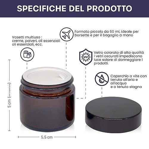 Volila 8 PCS - 60ml Barattolo Cosmetici Vuoti