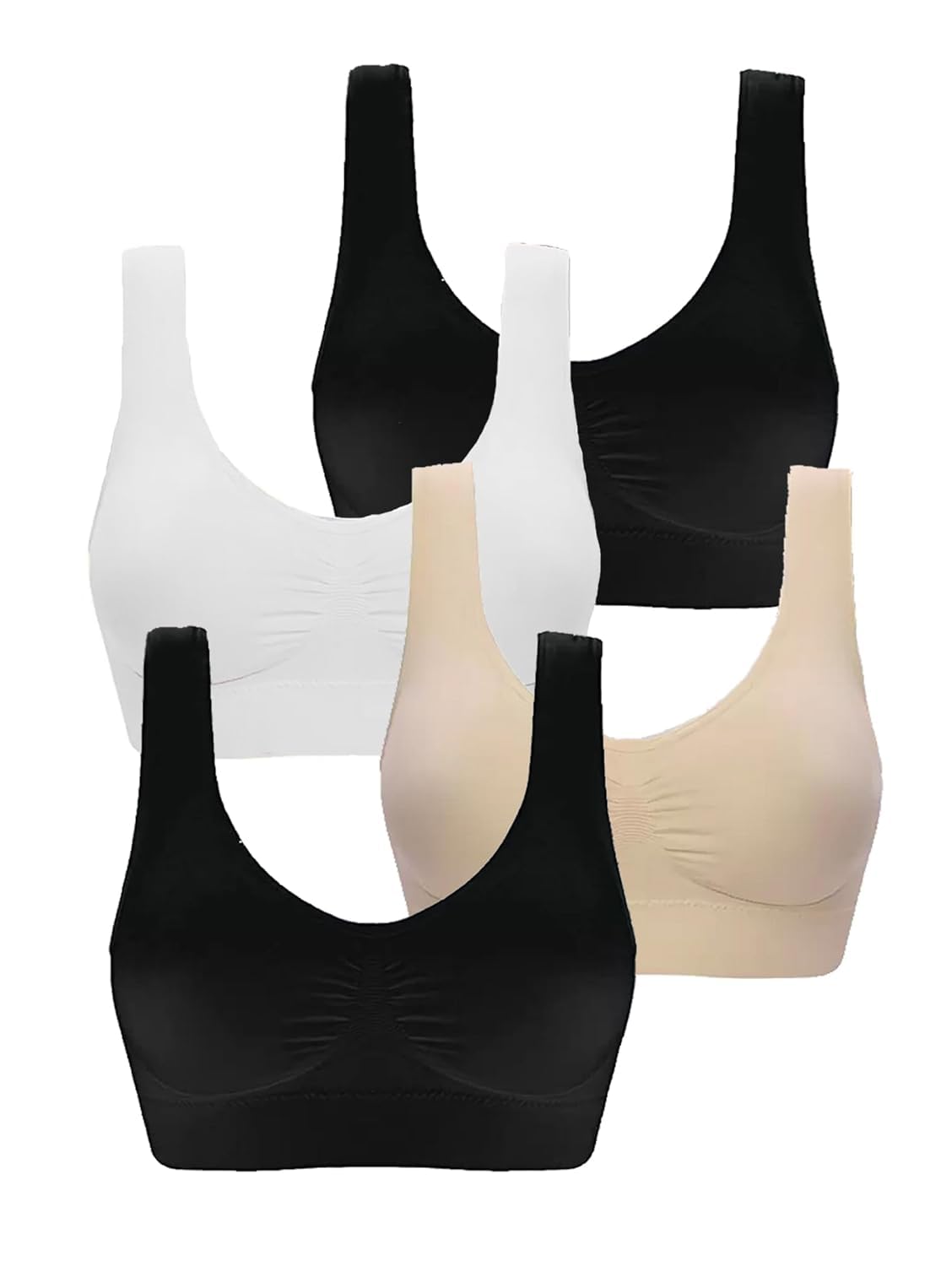 AASHU Creation LIECRY Art (Pack of 4) Women's Wirefree Sports Slip on Sports Bra (Multicolor) 4AB12928 Any Random Color Will BE Send-image-44