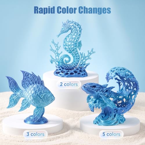Image of ERYONE Silk Gradient 3D Printer PLA Filament 1.75 + /- 0.03mm, Shiny Multicolor Filament PLA Fast Color Change 1KG(2.2LBS), Ice Stream