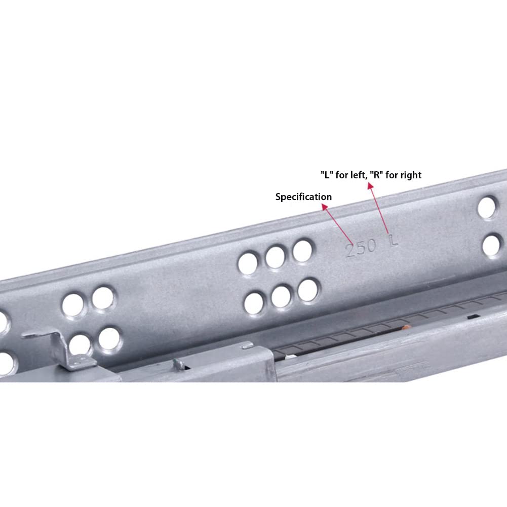 Vollauszug Schubladenschienen Verdeckte Dämpfer Schubladenführung Mit Kupplungen Soft Close Leise Auszugsschienen Unten Montiert Kapazität 35Kg 10 Zoll 250mm (1 Paar)