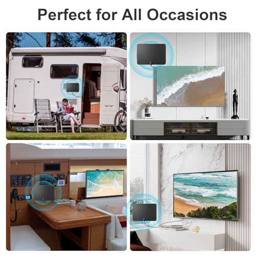 BTFDREEM TV Antenna Indoor, HD Antenna for Smart TV and All TV,TV Antenna for Local Channels,Support 4K 1080p with Signal Booster Antenna TV Digital HD Indoor & Outdoor- 16FT Coax HDTV Cable