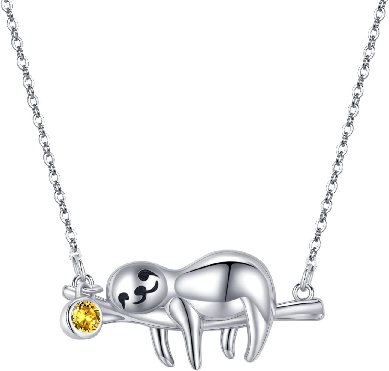 YAFEINI Faultier Halskette Aus 925 Sterling Silber – Süßes Faultier-Design, Hypoallergen – Perfekt Als Geschenk