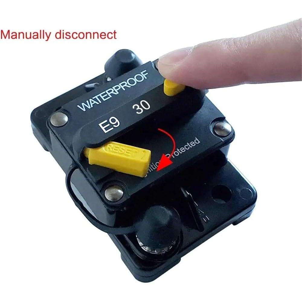 Interruttore Automatico A Ripristino Manuale 30-250A Protezione Da Sovraccarico Impermeabile Ad Alta Tensione IP67 Con Interruzioni Di 3/8 Perni Componenti elettrici(50A)