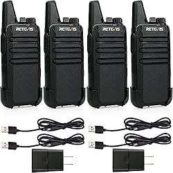Retevis RT22 Two Way Radio Long Range Rechargeable,Portable 2 Way Radio,Handsfree Walkie Talkie for Adults Cruises Hiking (4 Pack)