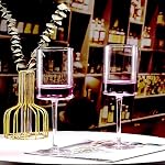 BACLIFE Wine Glasses Set of 4 - Hand Blown Wine Glass 15oz in Gift Packaging - Large White Wine Glass on Long Stem - Unique Modern Shape - for Wedding, Anniversary, Christmas